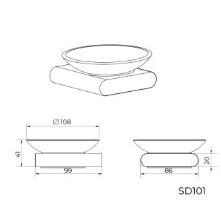 Мыльница Knotlor SD101C, хром